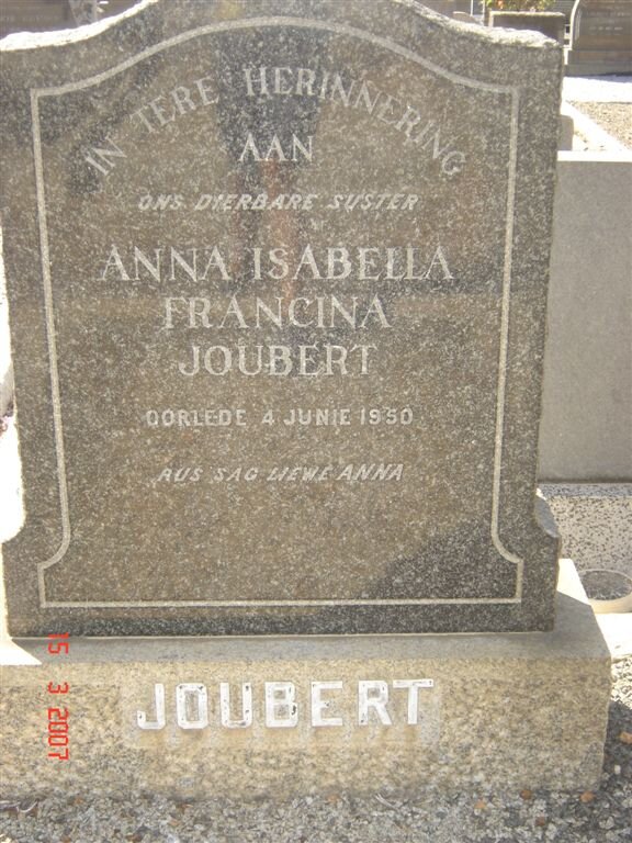 JOUBERT Anna Isabella Francina -1950