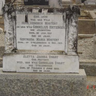 KRITZINGER  Maria Magdalena previously MOSTERT nee LOUW -1927