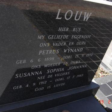 LOUW Petrus Wynand 1898-1972 &amp; Susanna Sophia Johanna DE VILLIERS 1912-1985