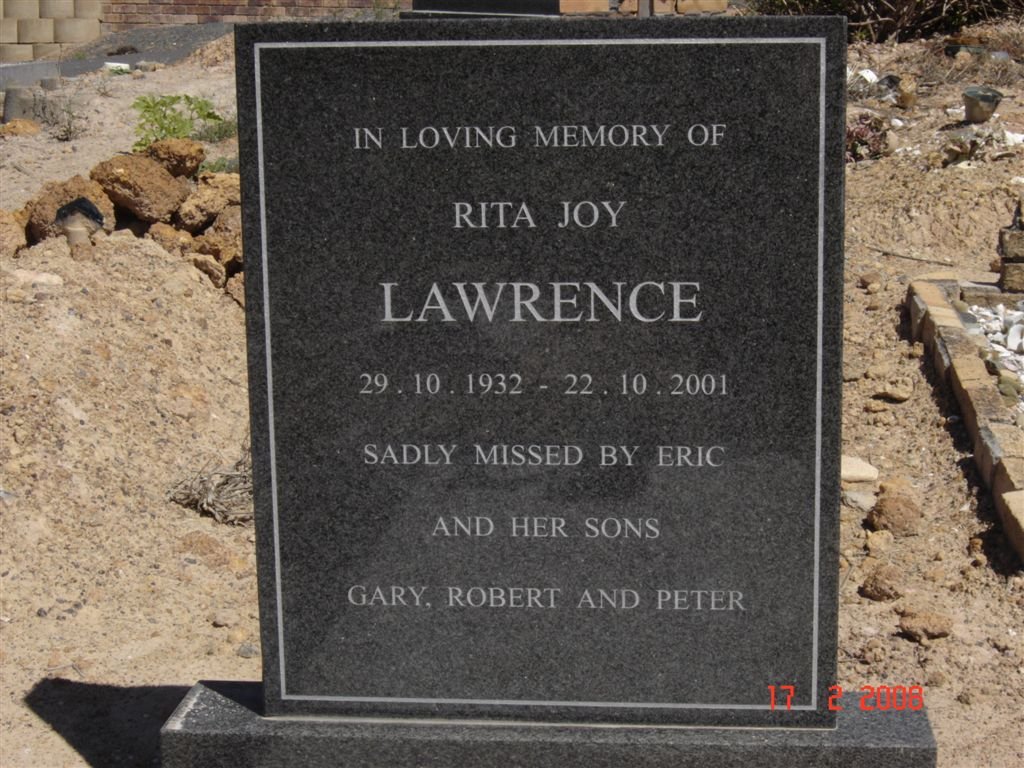 LAWRENCE Rita Joy 1932-2001