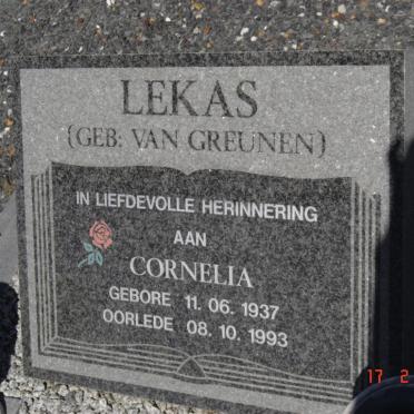 LEKAS Cornelia nee VAN GREUNEN 1937-1993