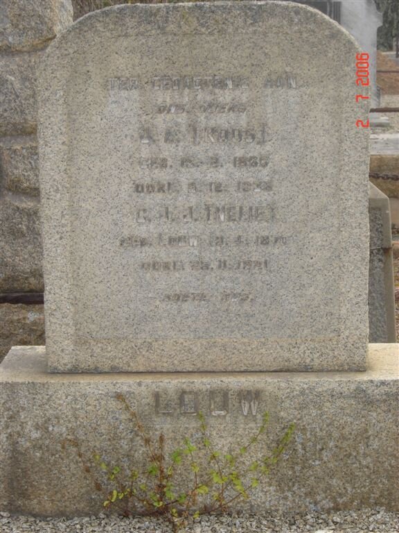 LOUW Koos 18??-193? &amp; Nelie LOUW 187?-19?1