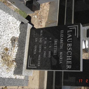 LAUBSCHER Elizabeth Maria 1893-1987