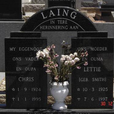 LAING Chris 1924-1995 &amp; Lettie SMITH 1925-1997