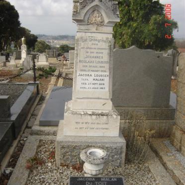 LOUBSER Johannes Nicolaas 1867-1938 &amp; Jacoba MALAN 1869-1963
