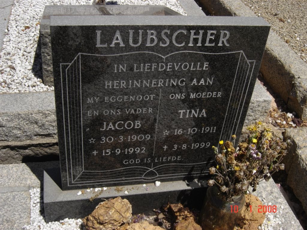 LAUBSCHER Jacob 1909-1992 &amp; Tina 1911-1999