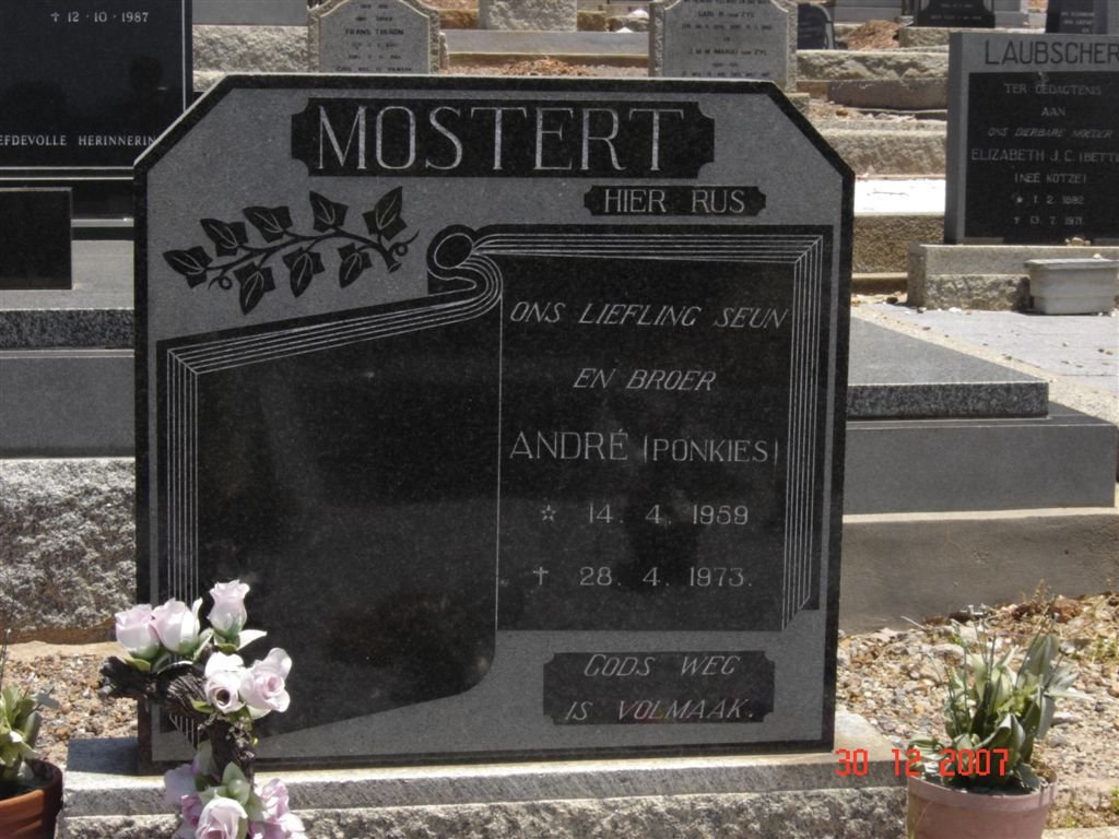 MOSTERT André 1959-1973