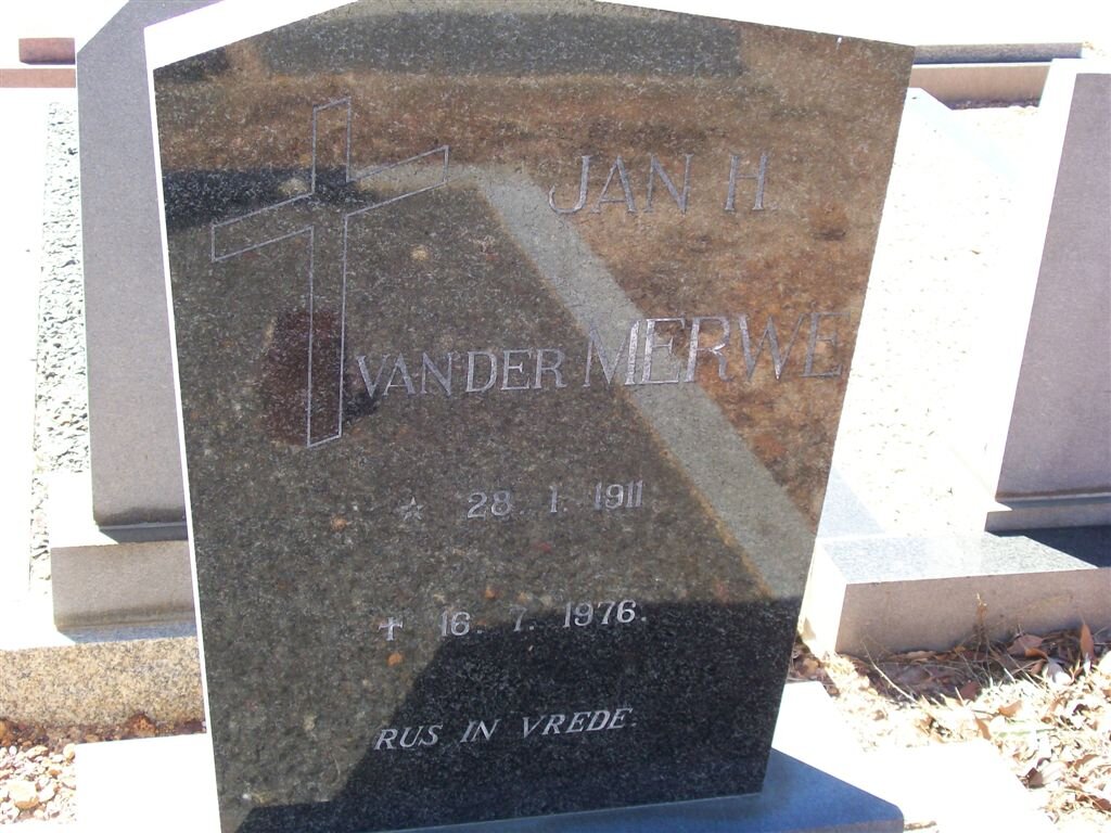 MERWE Jan H., van der 1911-1976