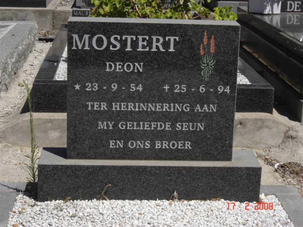 MOSTERT Deon 1954-1994