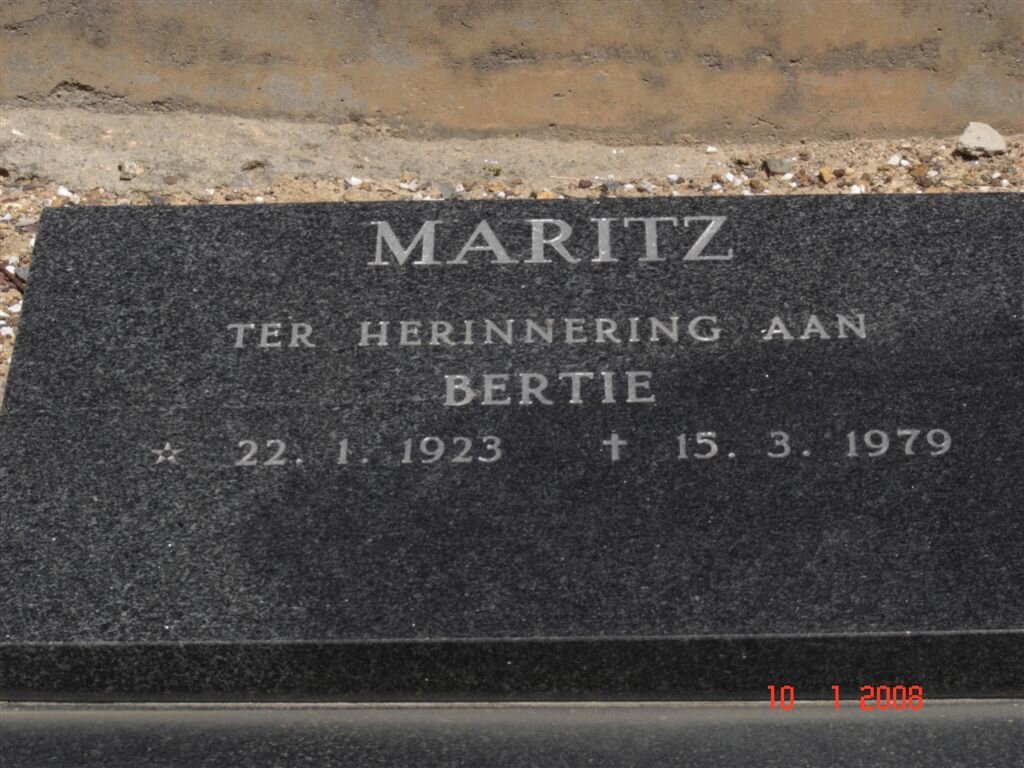 MARITZ Bertie 1923-1979