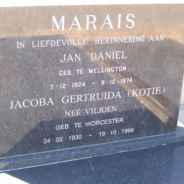 MARAIS Jan Daniel 1924-1974 &amp; Jacoba Gertruida VILJOEN 1930-1999