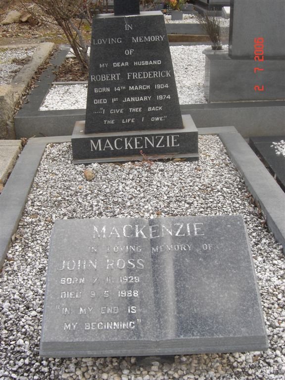 MACKENZIE Robert Frederick 1904-1974 :: MACKENZIE John Ross 1929-1988