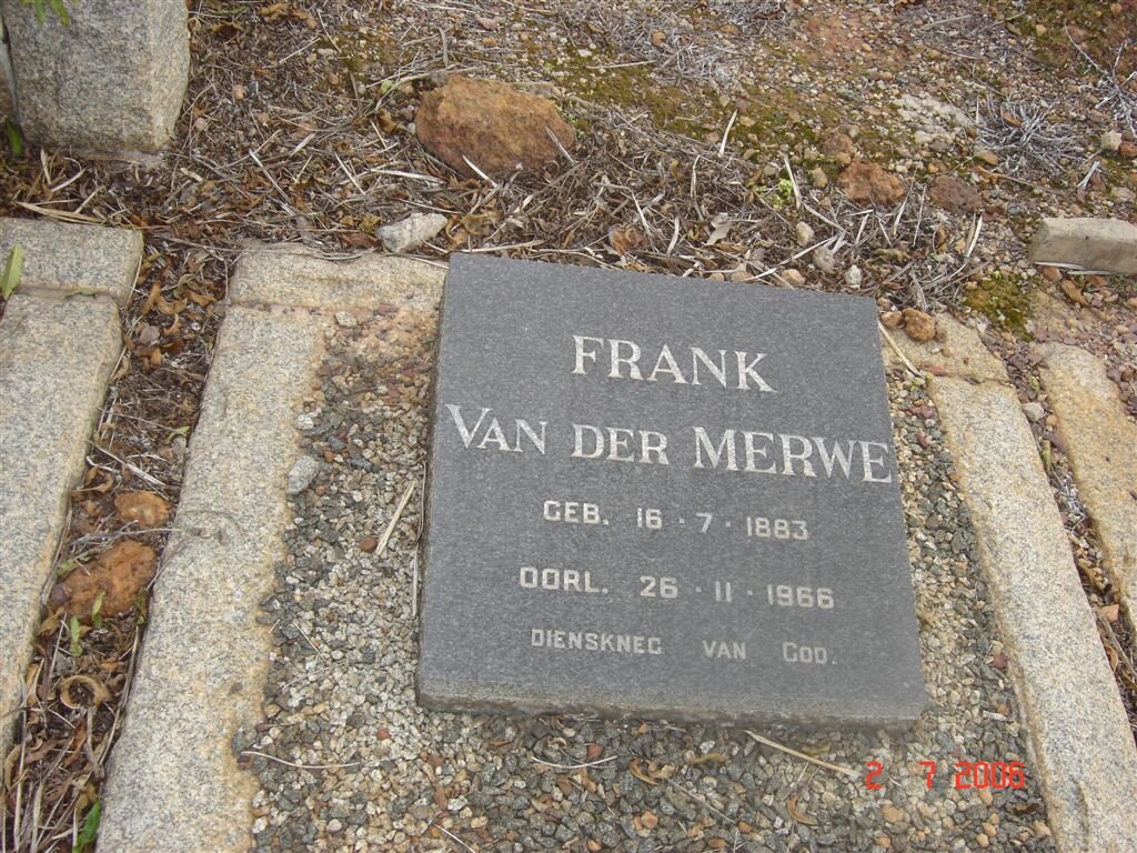 MERWE Frank, van der 1883-1966
