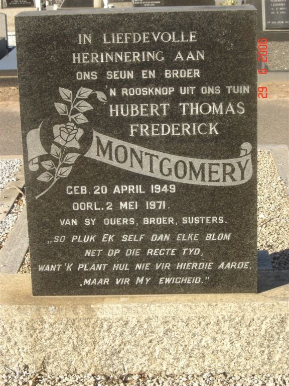 MONTGOMERY Hubert Thomas Frederick 1949-1971