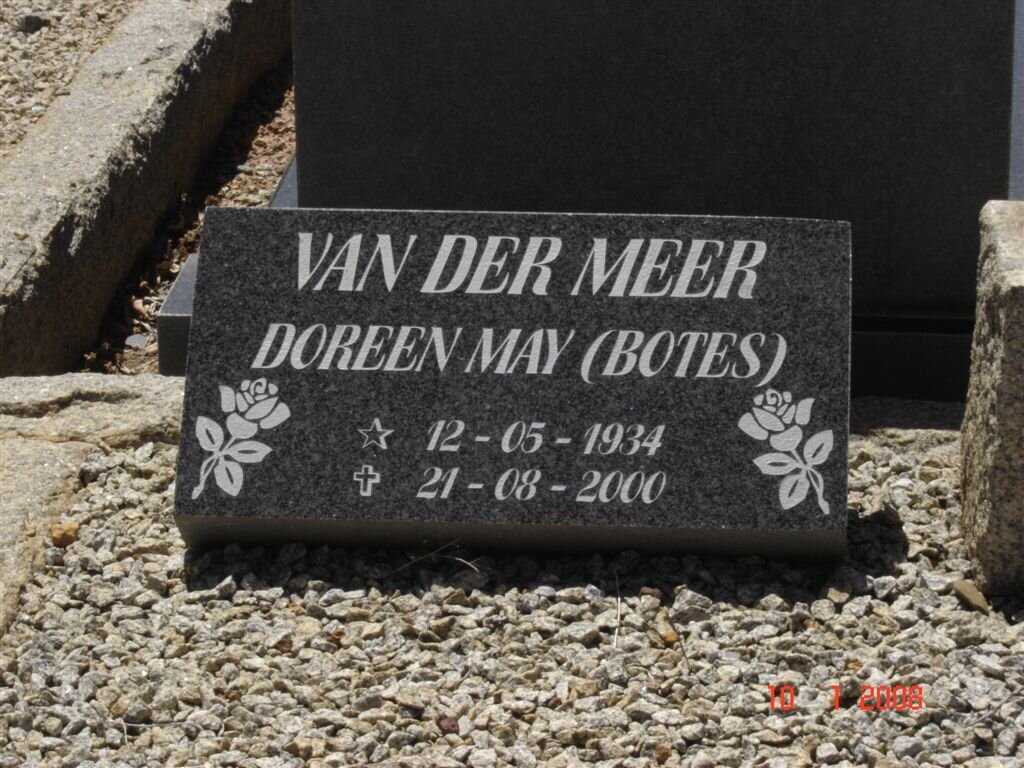 MEER Doreen May, van der nee BOTES 1934-2000