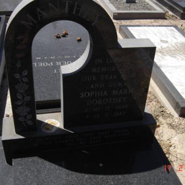 MANTHEY Sophia Marie Dorothey 1897-1987