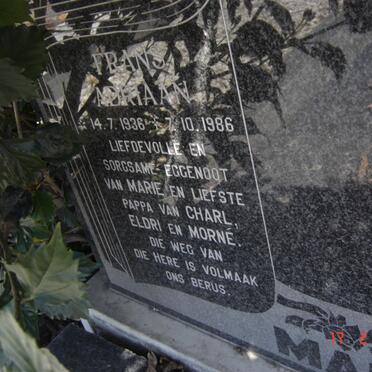 MARAIS Frans Adriaan 1936-1986