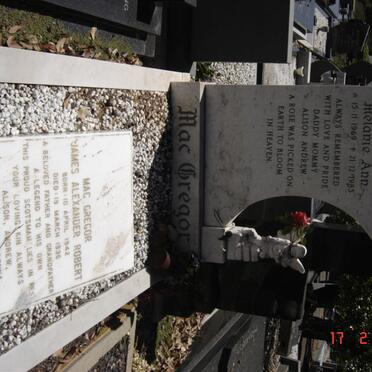 MacGREGOR James Alexander Robert 1942-1936 :: MacGREGOR Melanie Ann  1969-1985