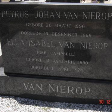NIEROP Petrus Johan, van 1896-1969 &amp; Ella Isabel CAMPBELL 1890-1974