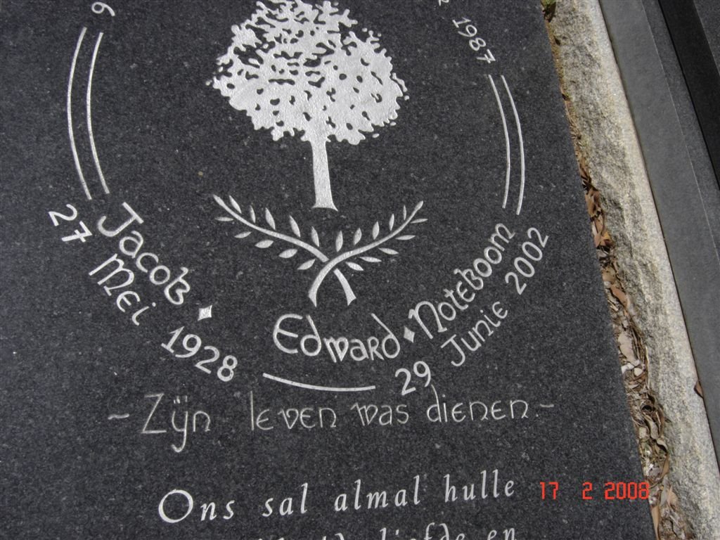 NOTEBOOM Jacob Edward 1928-2002 &amp; Martha Maria 1921-1987