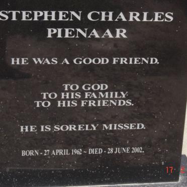 PIENAAR Stephen Charles 1962-2002