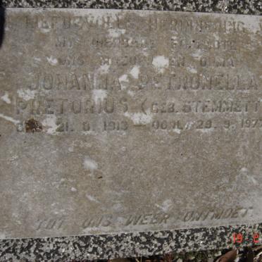 PRETORIUS Johanna Petronella nee STEMMETT 1913-1977