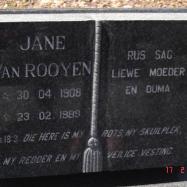 ROOYEN Jane, van 1908-1989
