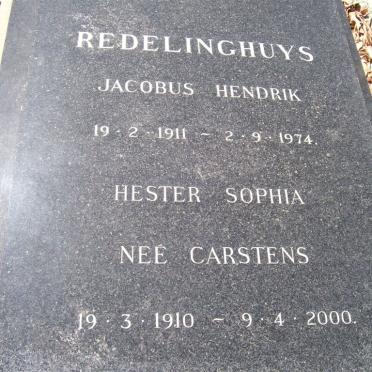 REDELINGHUYS Jacobus Hendrik 1911-1974 &amp; Hester Sophia CARSTENS 1910-2000