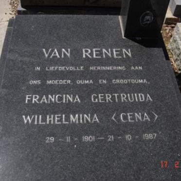 RENEN Francina Gertruida Wilhelmina, van 1901-1987