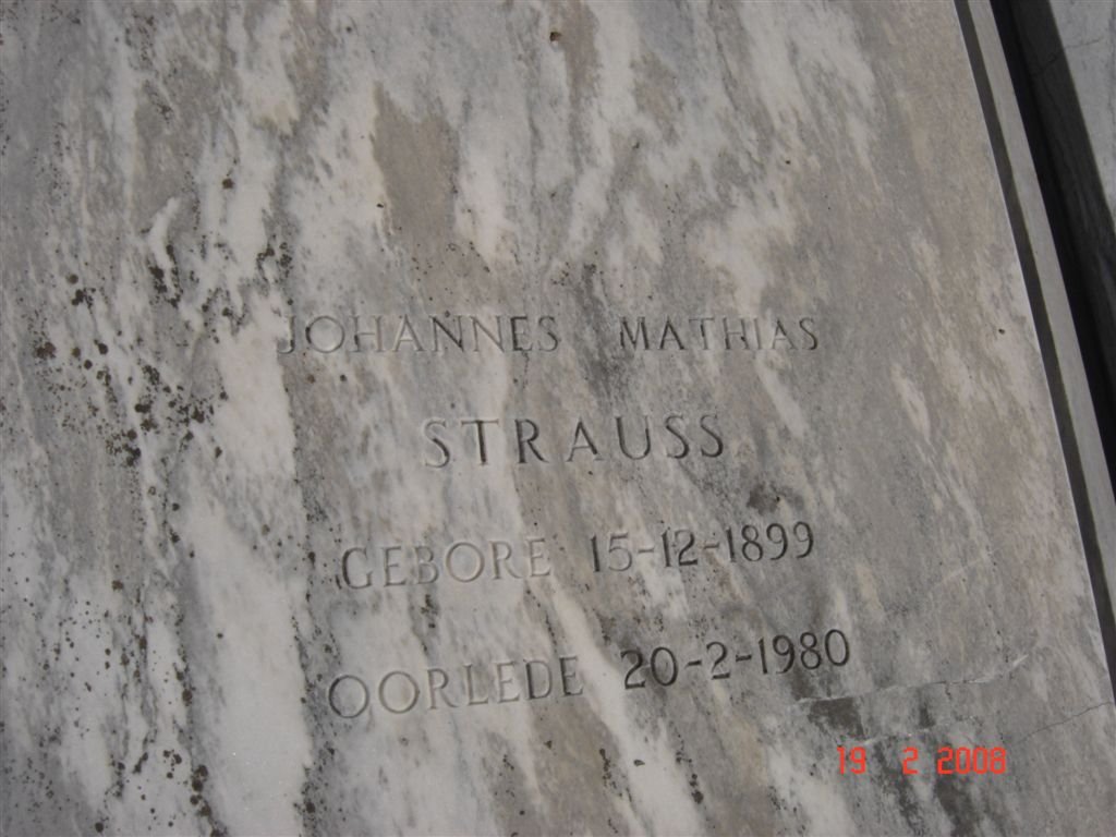 STRAUSS Johannes Mathias 1899-1980