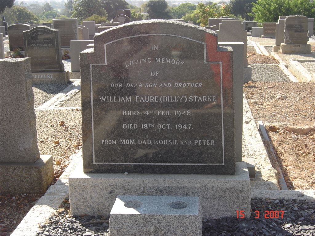 STARKE William Faure 1926-1947