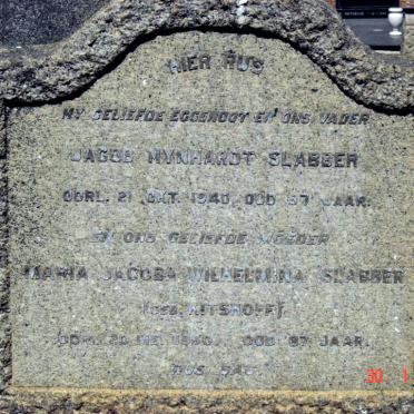 SLABBER Jacob Mynhardt –1940 &amp; Maria Jacoba Wilhelmina KITSHOFF -1950
