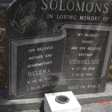 SOLOMONS Helena 1903-1977 :: SOLOMONS Cornelius  1939-1994