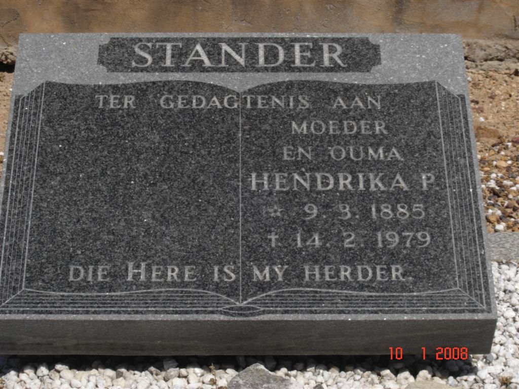STANDER Hendrika P. 1885-1979