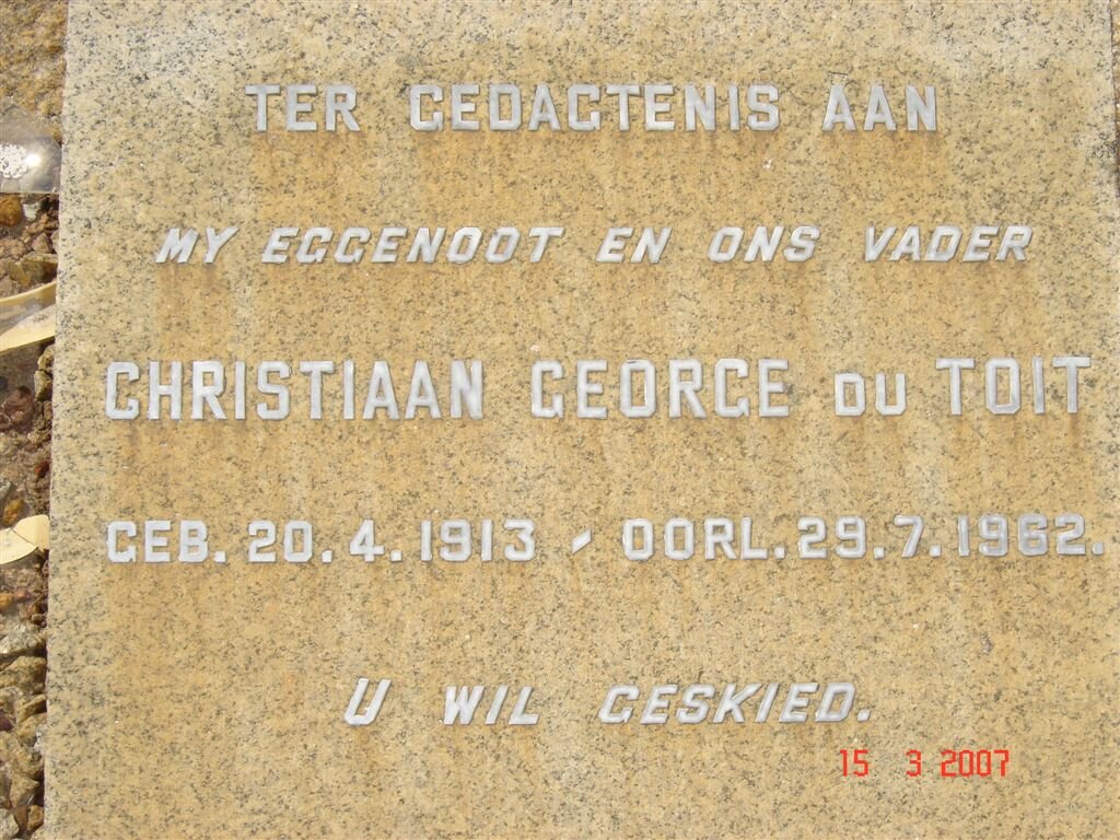 TOIT Christiaan George, du 1913-1962