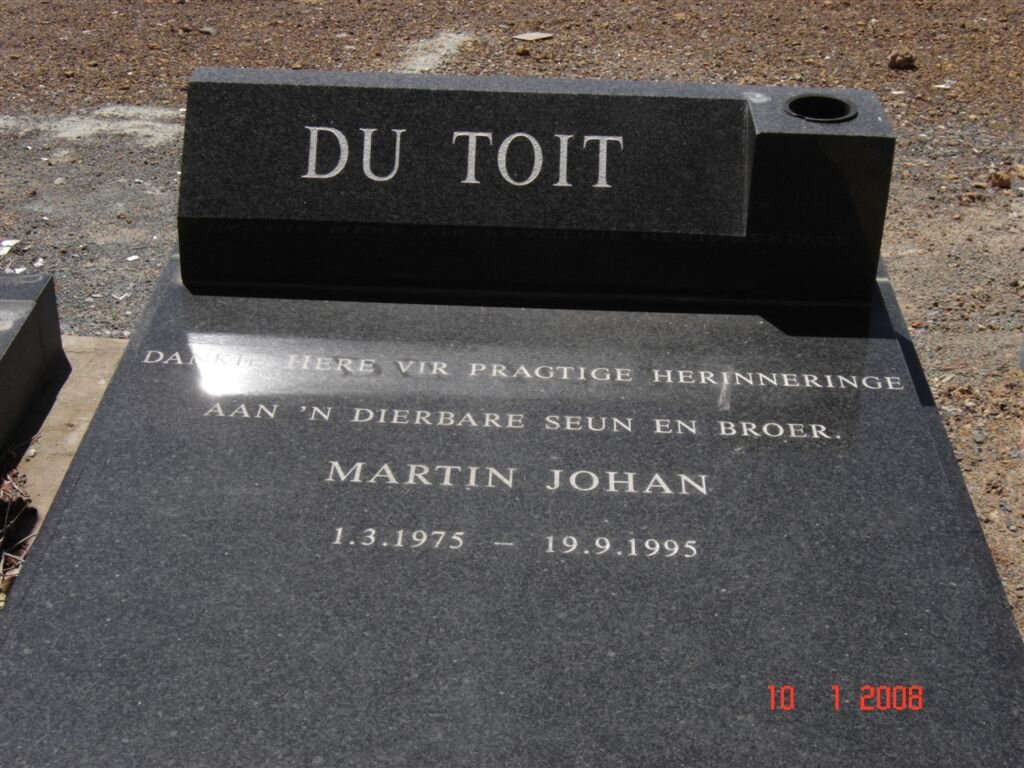 TOIT Martin Johan, du 1975-1995