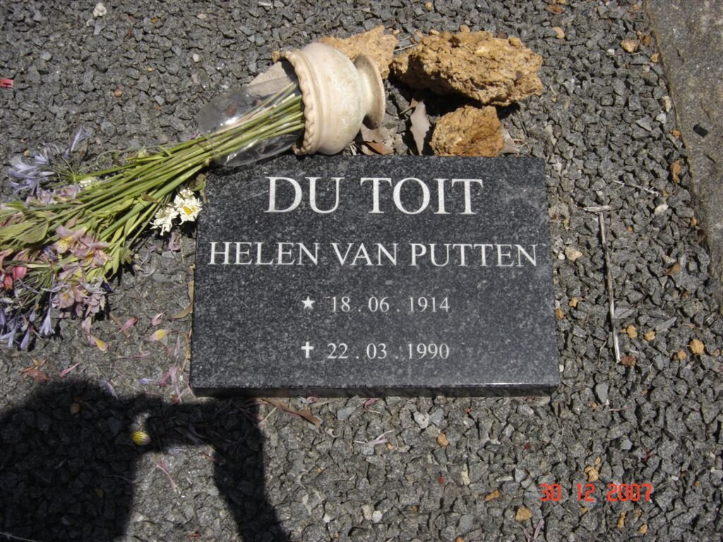 TOIT, Helen van Putten, du 1914-1990