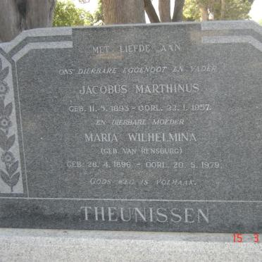 THEUNISSEN Jacobus Marthinus 1893-1957 &amp; Maria Wilhelmina VAN RENSBURG 1896-1979