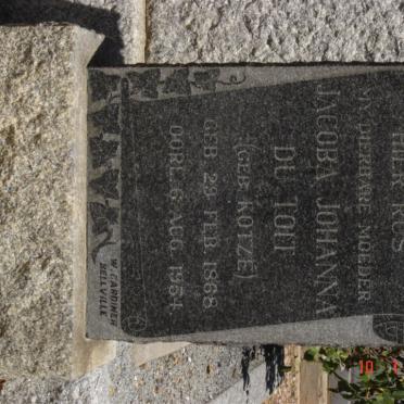 TOIT Jacoba Johanna, du nee KOTZé 1868-1954