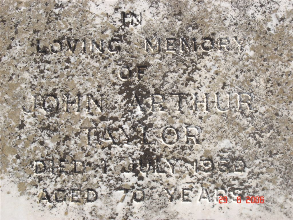 TAYLOR John Arthur -1960