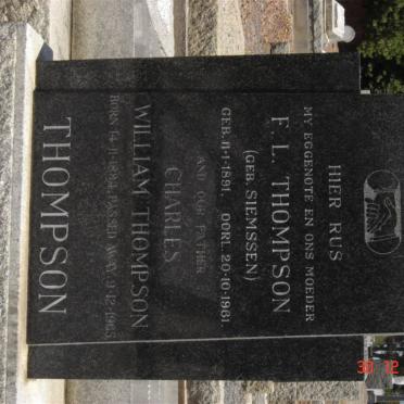 THOMPSON Charles William 1884-1965 &amp; F.L. SIEMSSEN 1891-1961