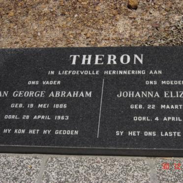 THERON Jan George Abraham 1886-1963 &amp; Johanna Elizabeth 1909-1978