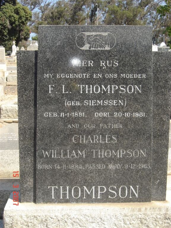 THOMPSON Charles William 1884-1965 &amp; F.L. SIEMSSEN 1891-1961