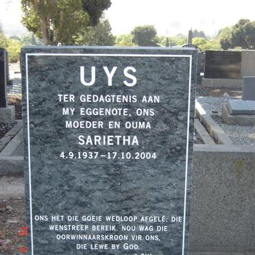 UYS Sarietha 1937-2004