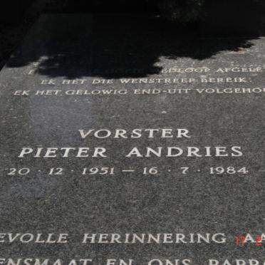 VORSTER Pieter Andries 1951-1984