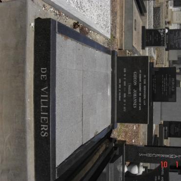 VILLIERS Gerhardus Johannes 1899-1972