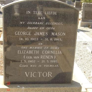 VICTOR George James Mason 1903-1963 &amp; Elizabeth Cornelia VAN RENEN 1902-1995