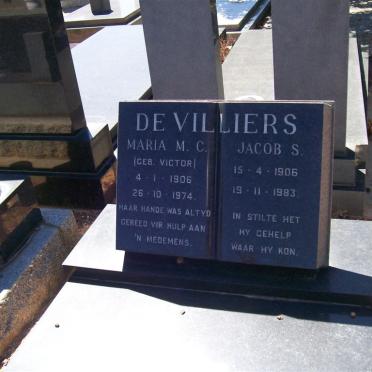 VILLIERS Jacob S., de 1906-1983 &amp; Maria M.C. VICTOR 1906-1974