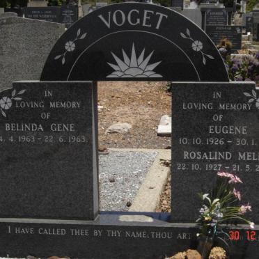 VOGET Eugene 1926-1978 &amp; Rosalind Melba 1927-2004 :: VOGET Belinda Gene 1963-1963