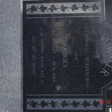 VORSTER Andries 1927-1966